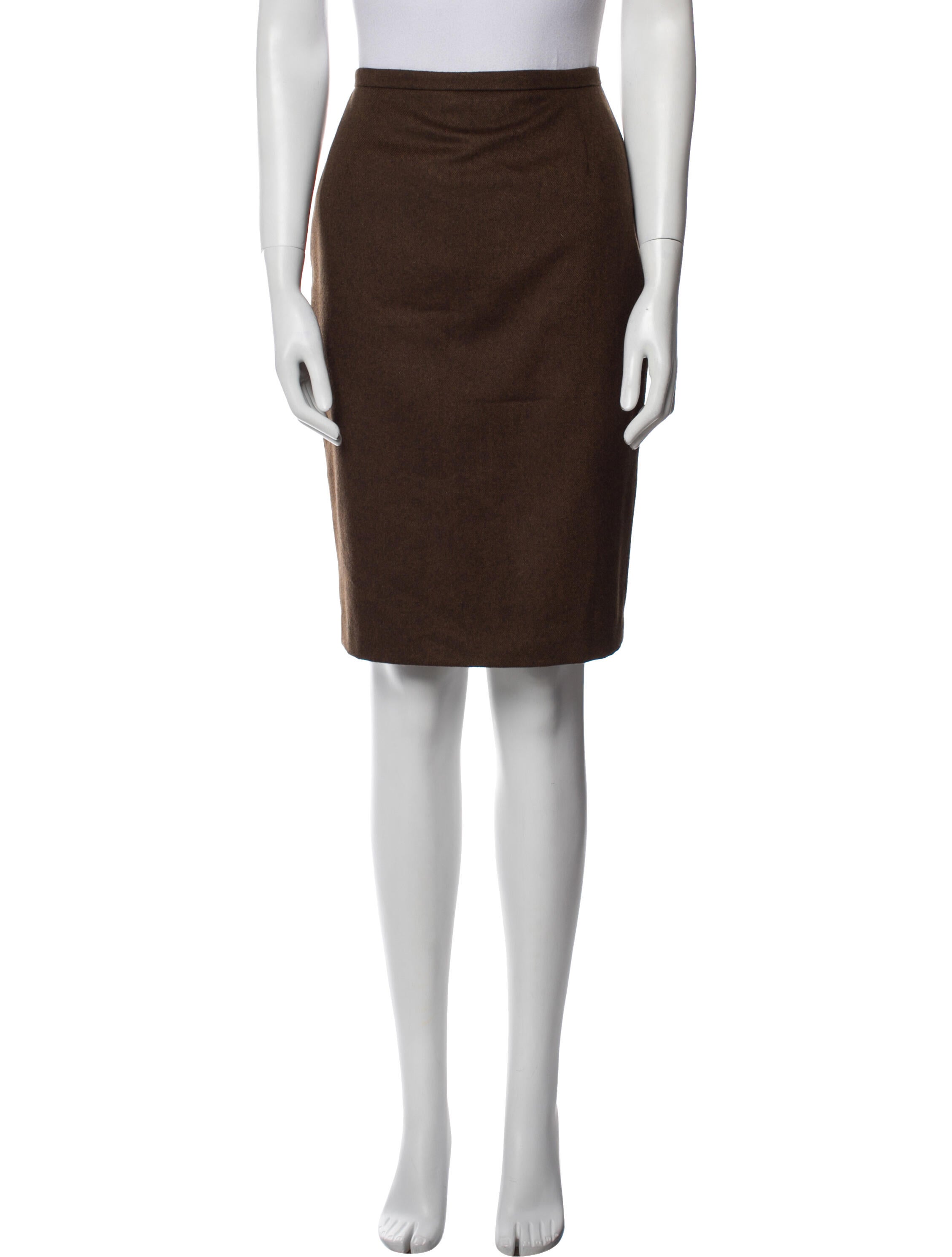 Max Mara Virgin Wool Knee-Length Skirt