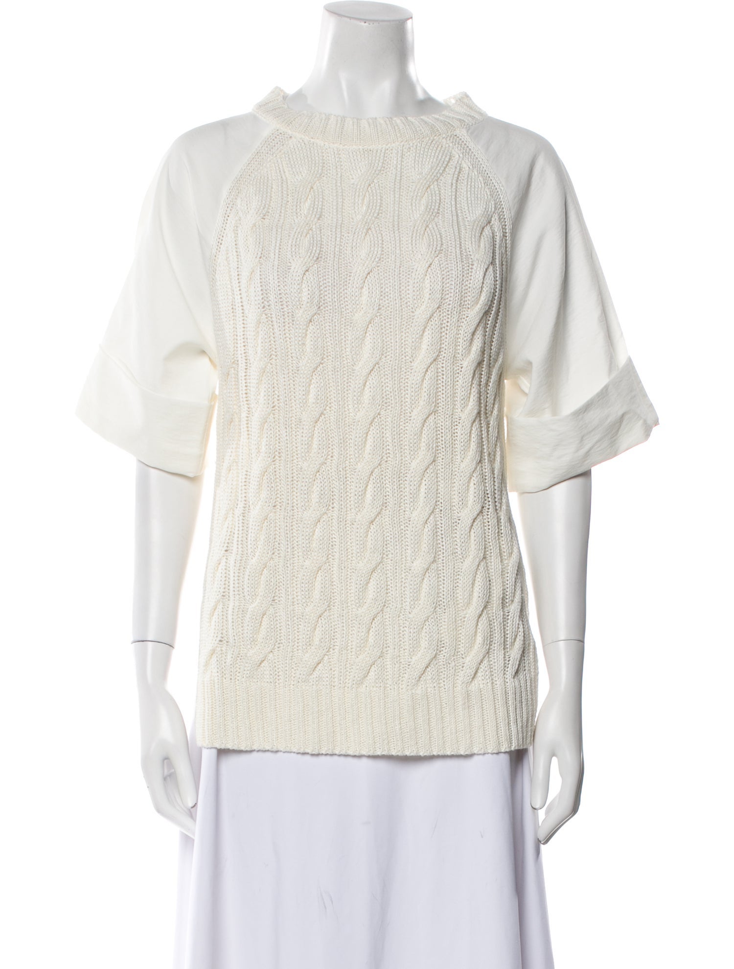 Max Mara Linen Mock Neck Sweater