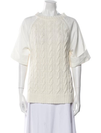 Max Mara Linen Mock Neck Sweater