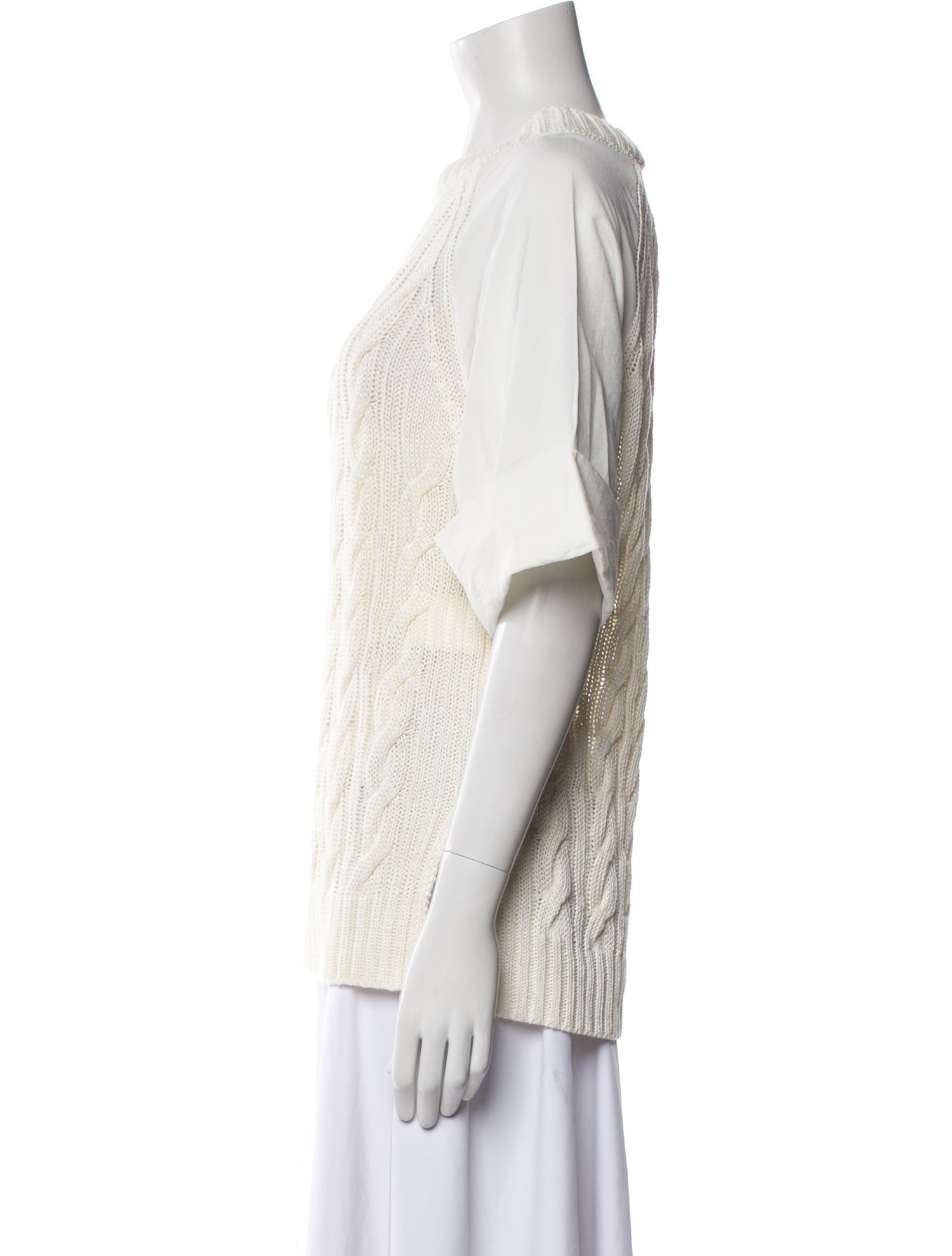 Max Mara Linen Mock Neck Sweater