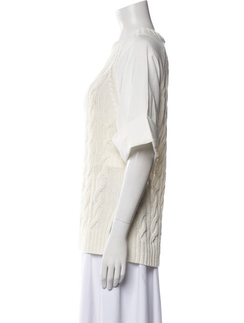 Max Mara Linen Mock Neck Sweater