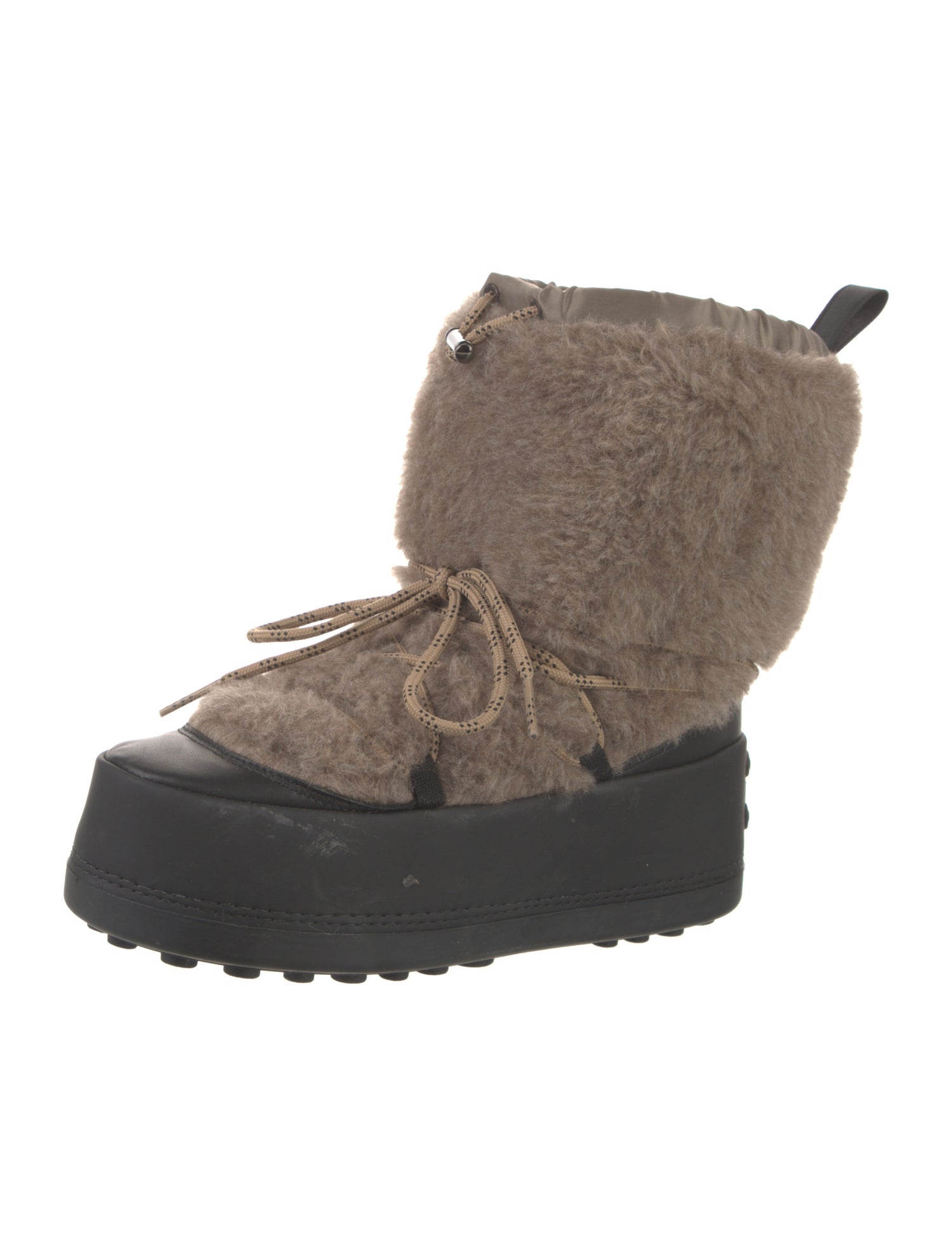 Max Mara Leather Colorblock Pattern Boots