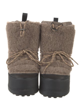 Max Mara Leather Colorblock Pattern Boots