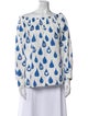 Max Mara Printed Bateau Neckline Blouse