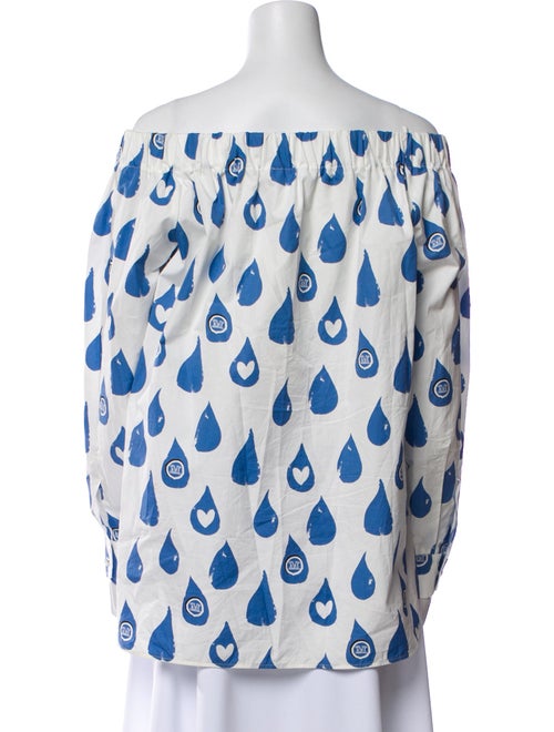 Max Mara Printed Bateau Neckline Blouse