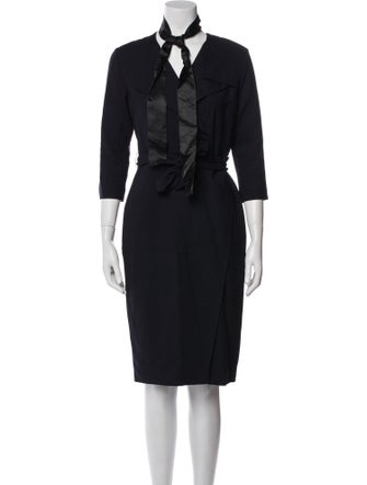 Max Mara Virgin Wool Midi Length Dress