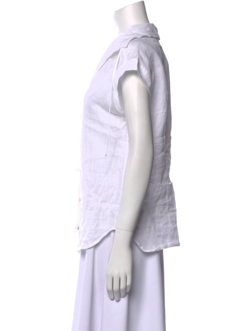 Max Mara V-Neck Short Sleeve Button-Up Top