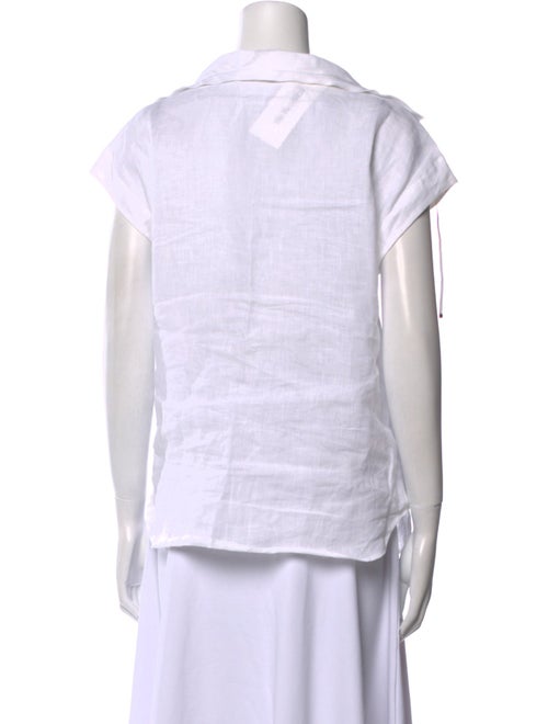 Max Mara V-Neck Short Sleeve Button-Up Top