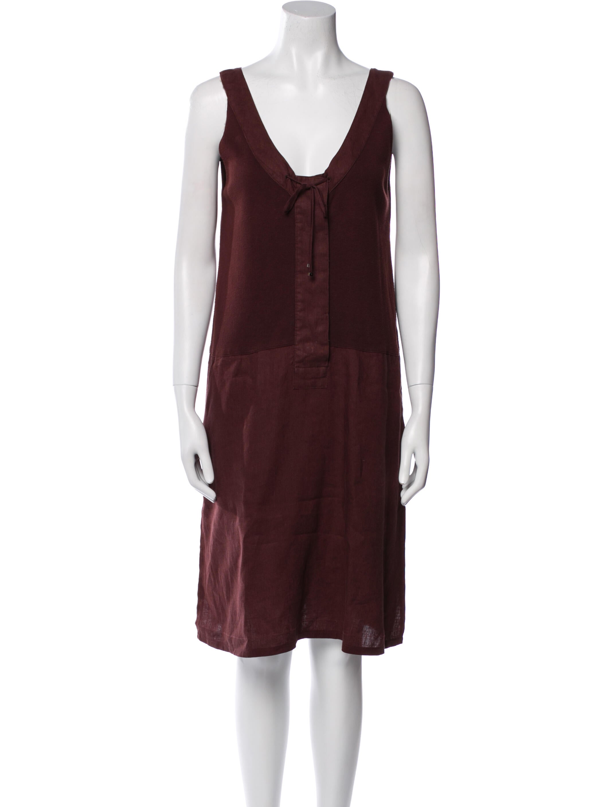 Max Mara V-Neck Knee-Length Dress