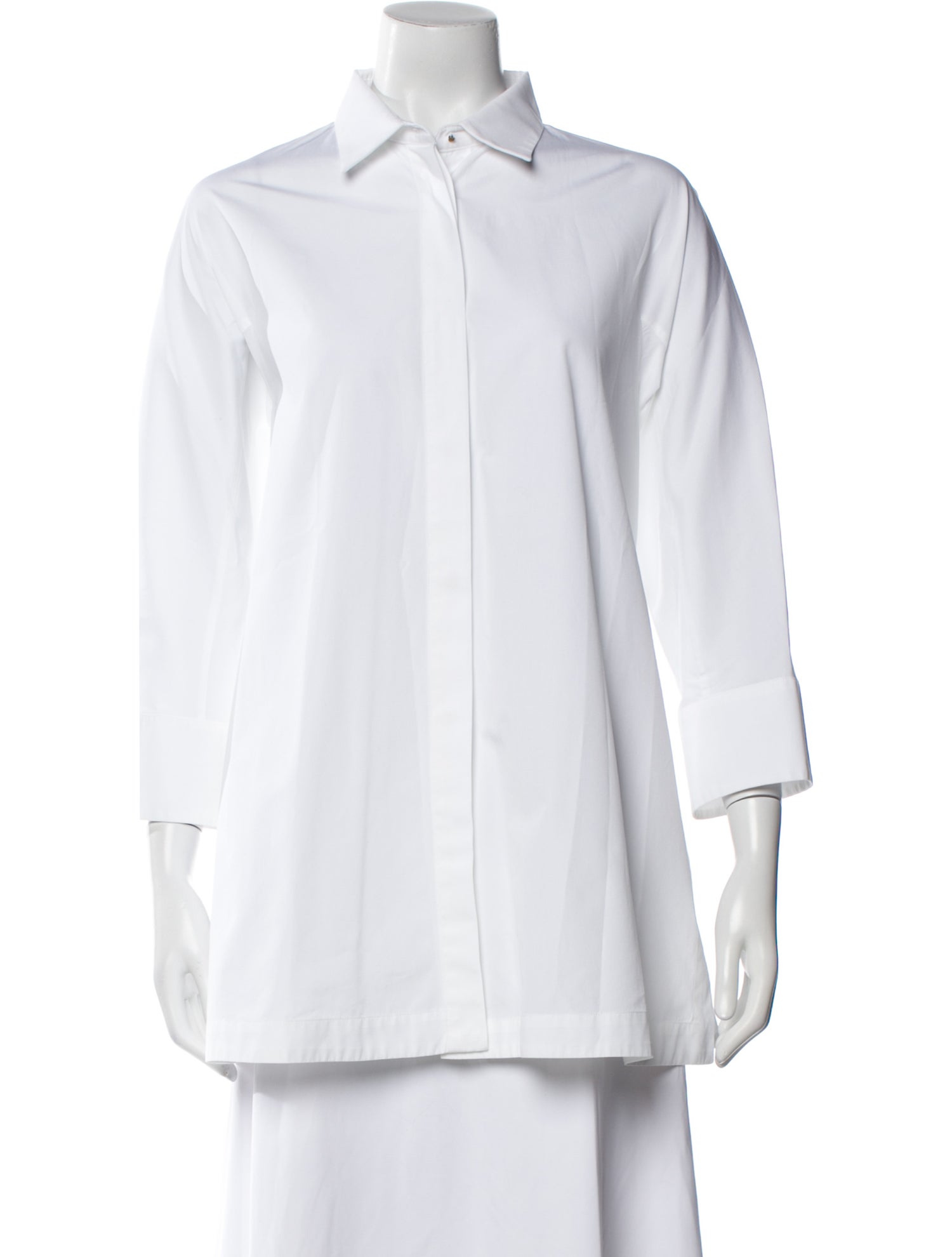 Max Mara Three-Quarter Sleeve Button-Up Top