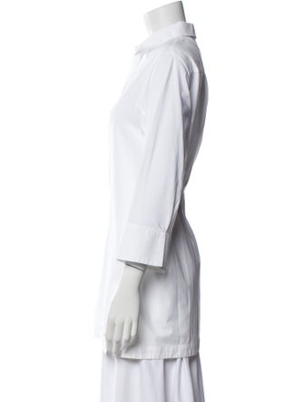 Max Mara Three-Quarter Sleeve Button-Up Top