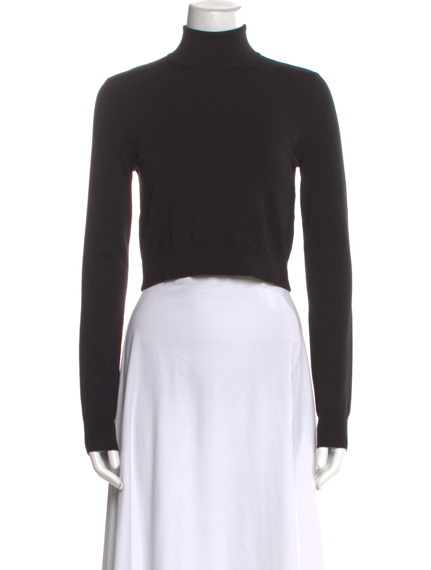 Max Mara Turtleneck Long Sleeve Crop Top