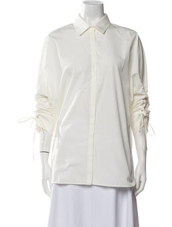 Max Mara Three-Quarter Sleeve Button-Up Top