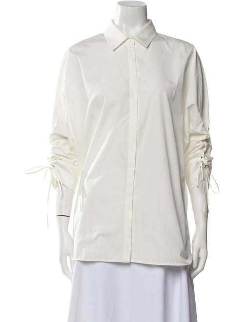 Max Mara Three-Quarter Sleeve Button-Up Top