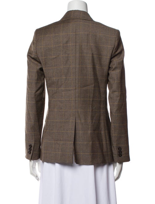 Max Mara Virgin Wool Plaid Print Blazer