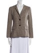 Max Mara Virgin Wool Plaid Print Blazer
