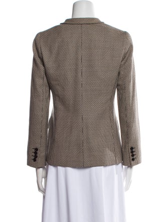 Max Mara Virgin Wool Plaid Print Blazer