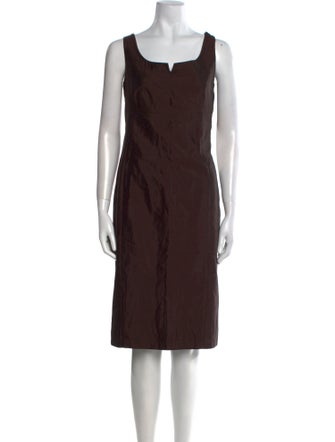 Max Mara Square Neckline Midi Length Dress