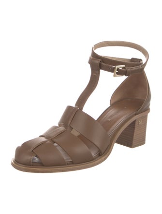 Max Mara Leather T-Strap Pumps