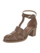 Max Mara Leather T-Strap Pumps