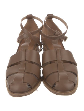 Max Mara Leather T-Strap Pumps