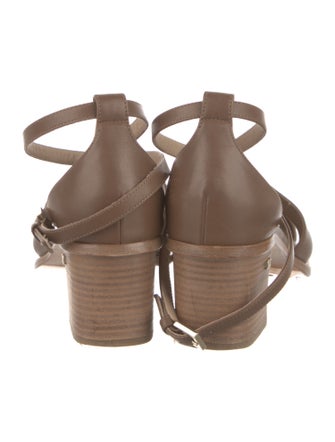 Max Mara Leather T-Strap Pumps