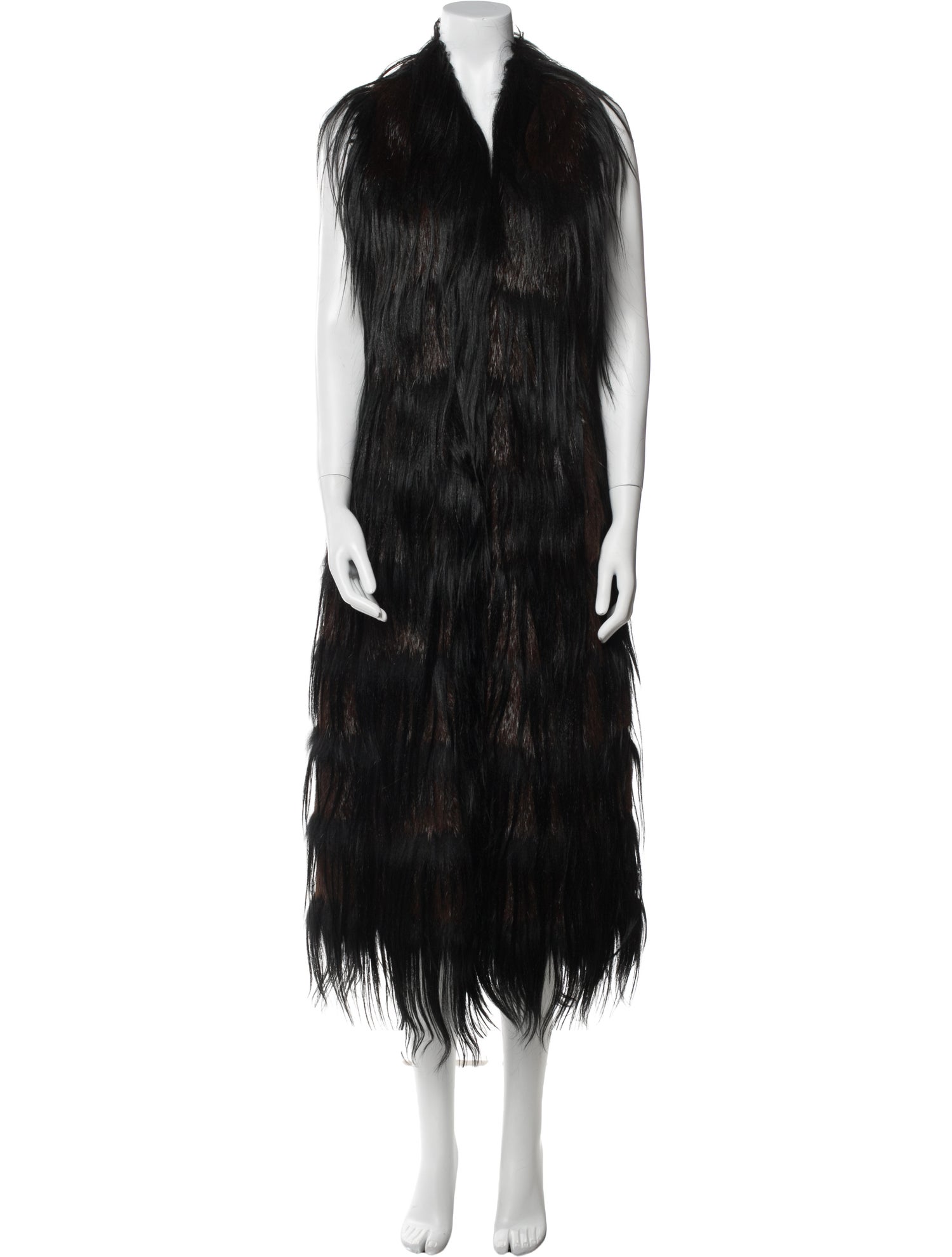 Max Mara Leather Faux Fur Coat