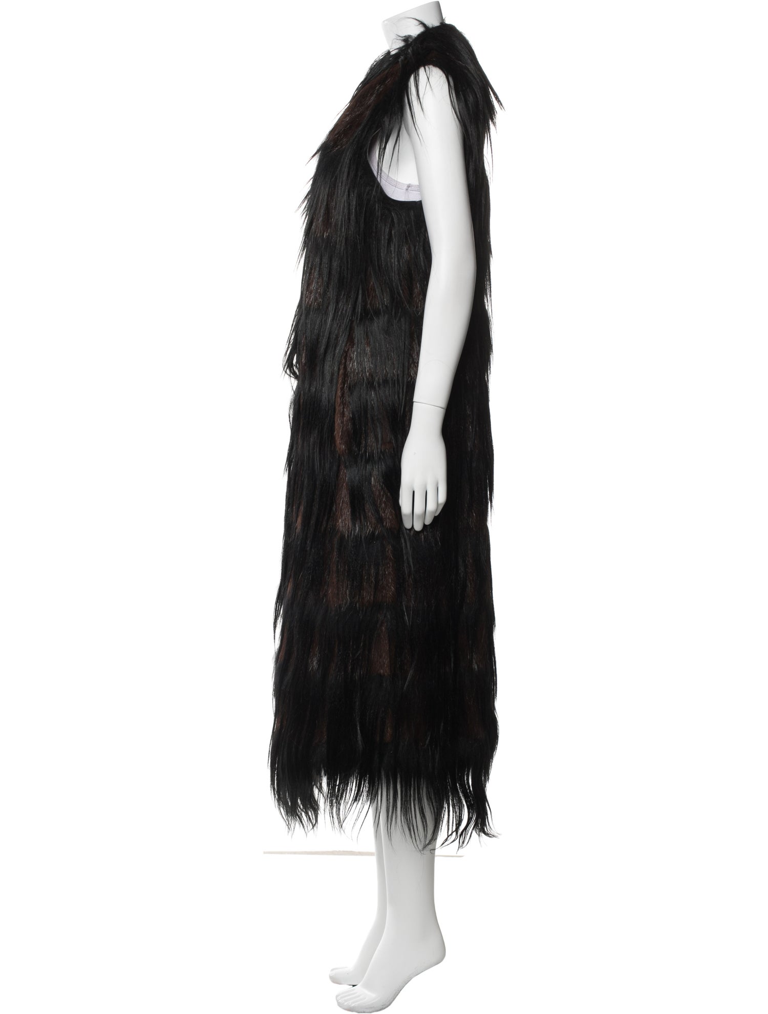 Max Mara Leather Faux Fur Coat