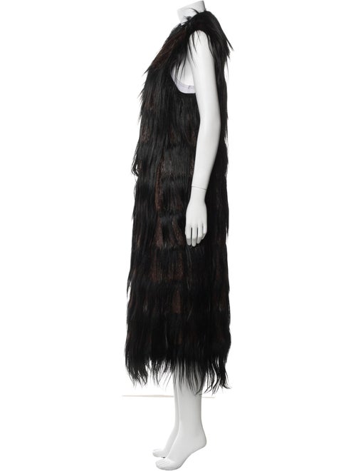 Max Mara Leather Faux Fur Coat