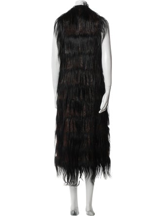 Max Mara Leather Faux Fur Coat