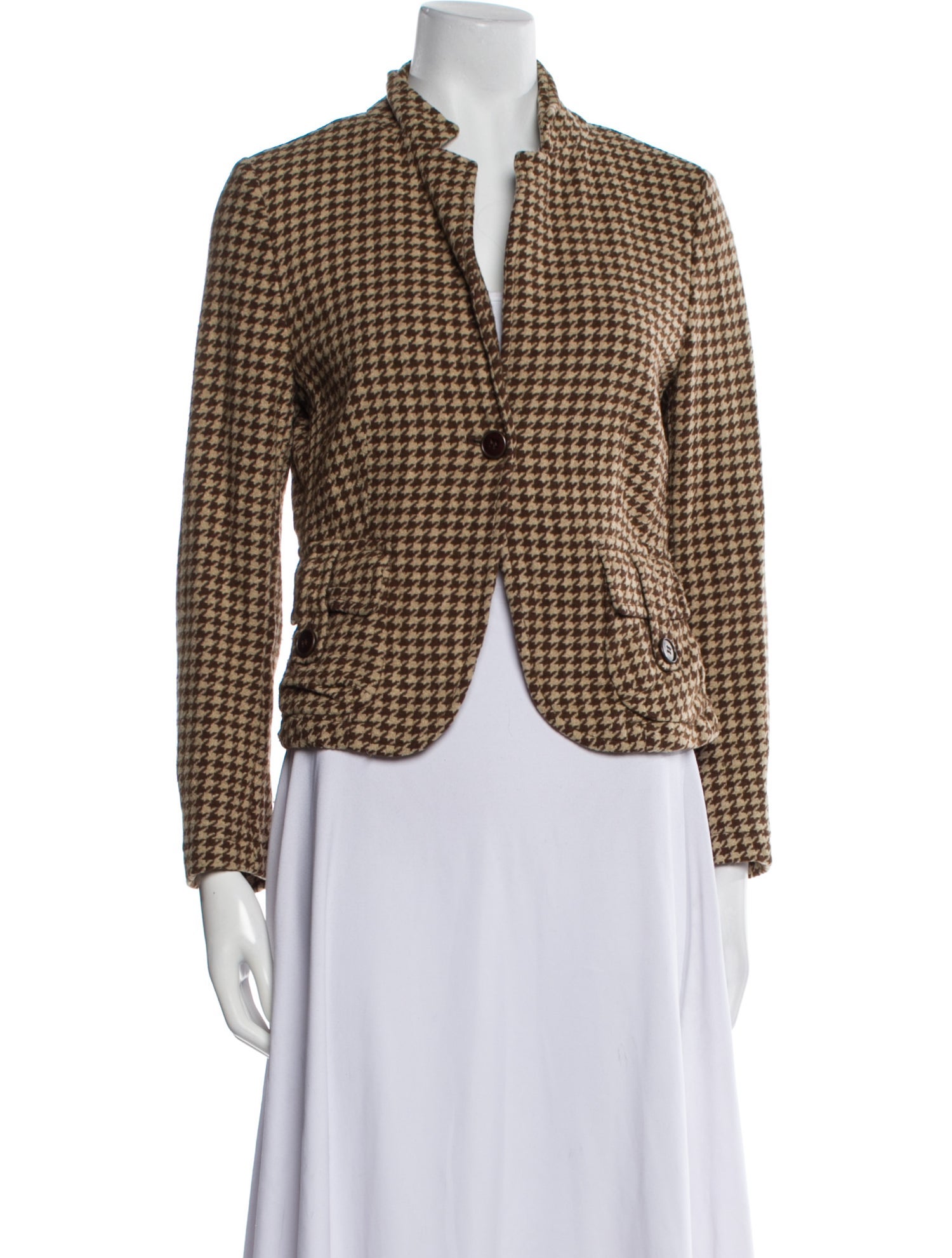 Weekend Max Mara Wool Houndstooth Print Blazer