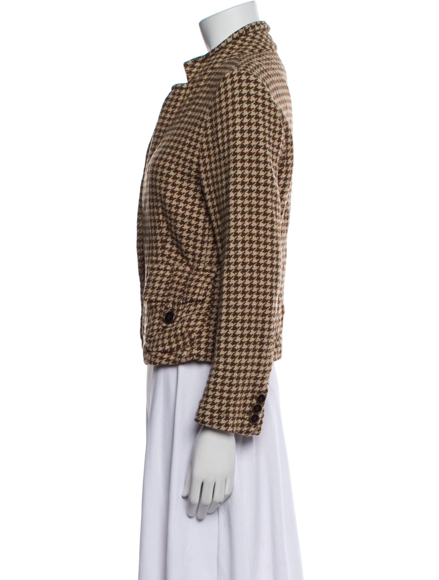Weekend Max Mara Wool Houndstooth Print Blazer