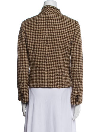 Weekend Max Mara Wool Houndstooth Print Blazer