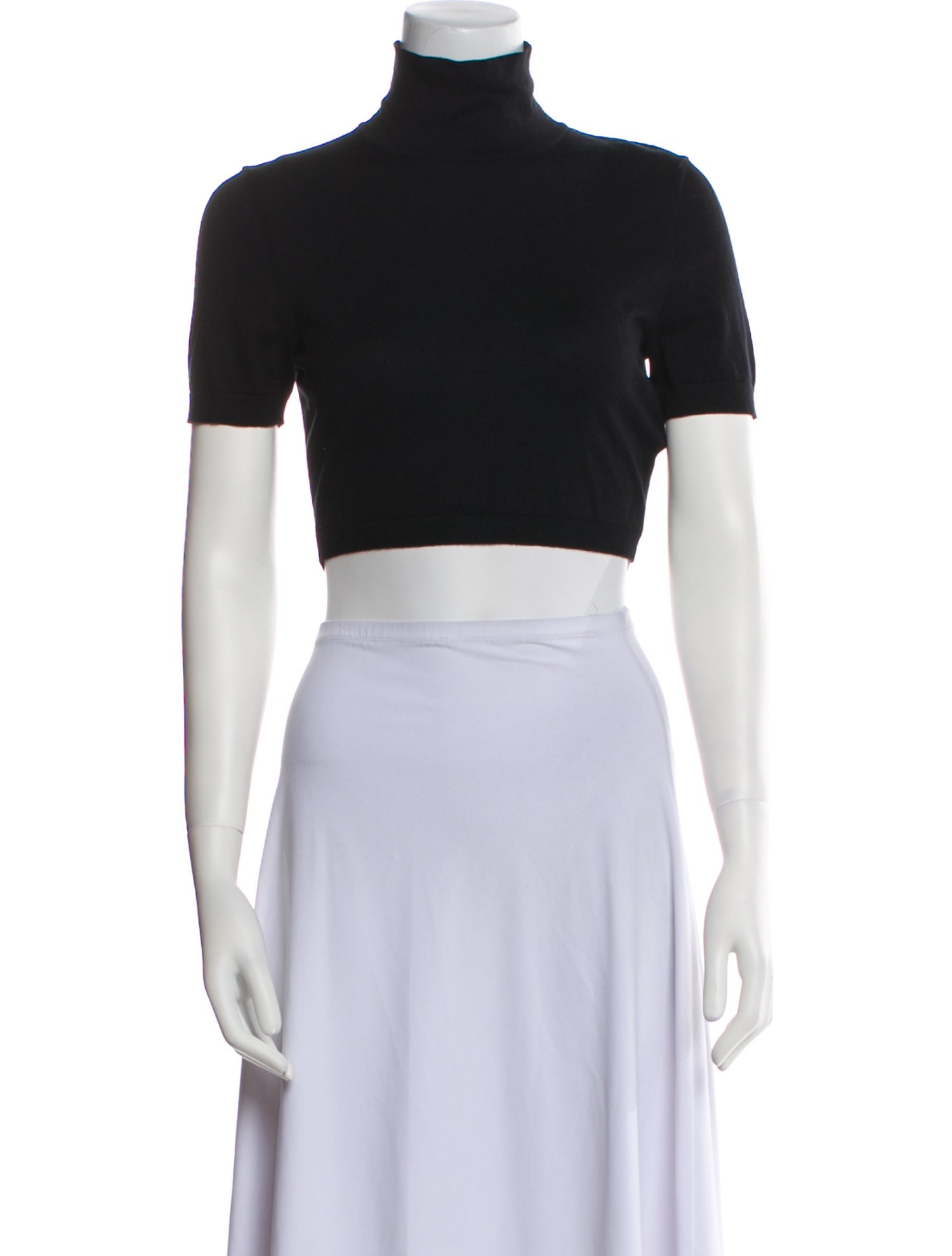 Max Mara Cable Knit Turtleneck Crop Top