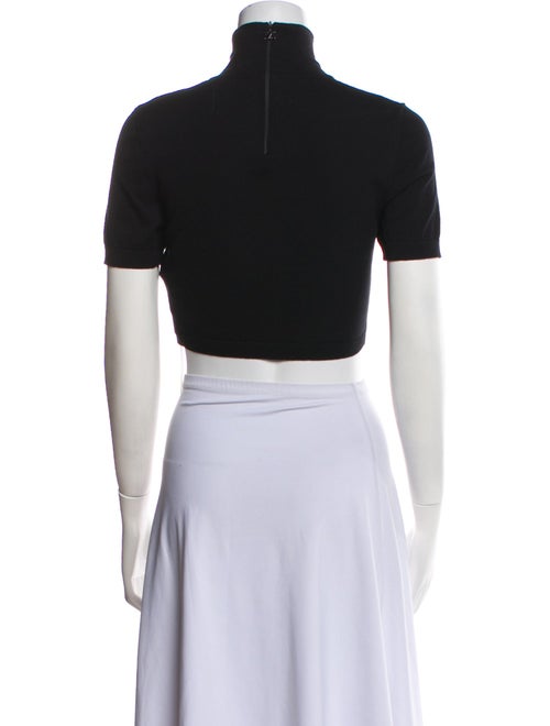 Max Mara Cable Knit Turtleneck Crop Top