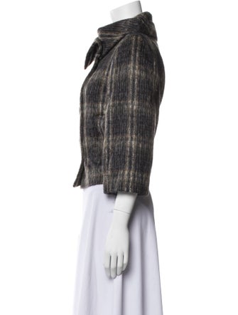 Max Mara Mohair Plaid Print Jacket