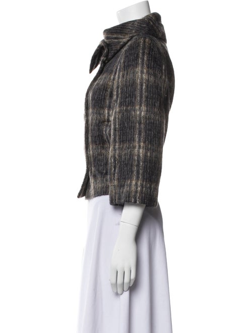 Max Mara Mohair Plaid Print Jacket