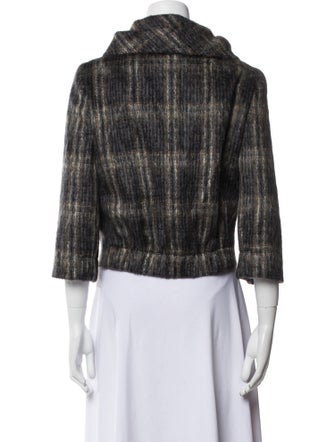 Max Mara Mohair Plaid Print Jacket