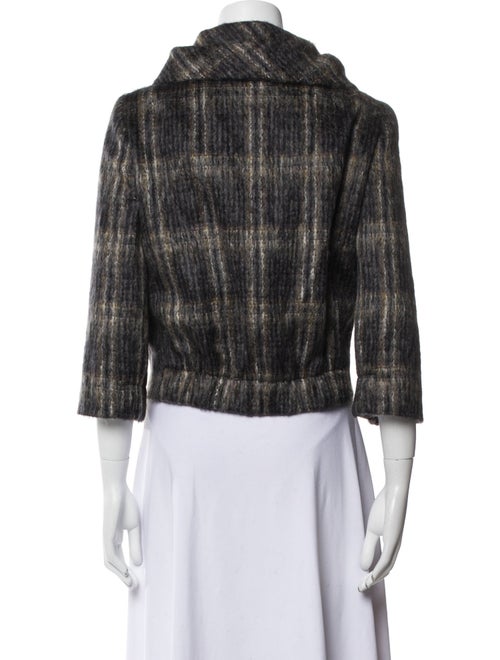 Max Mara Mohair Plaid Print Jacket