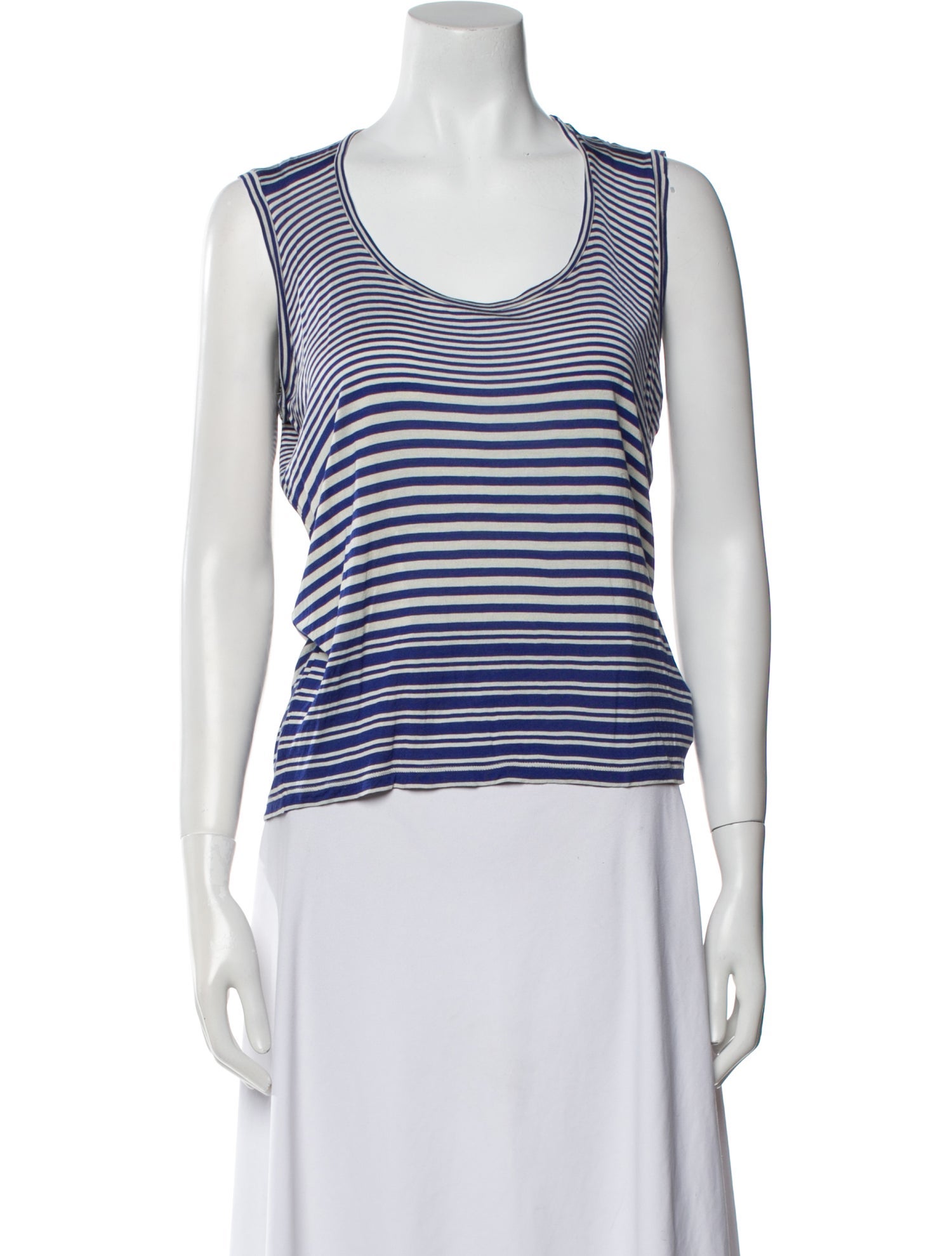 Max Mara Striped Scoop Neck Top