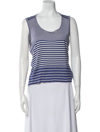 Max Mara Striped Scoop Neck Top