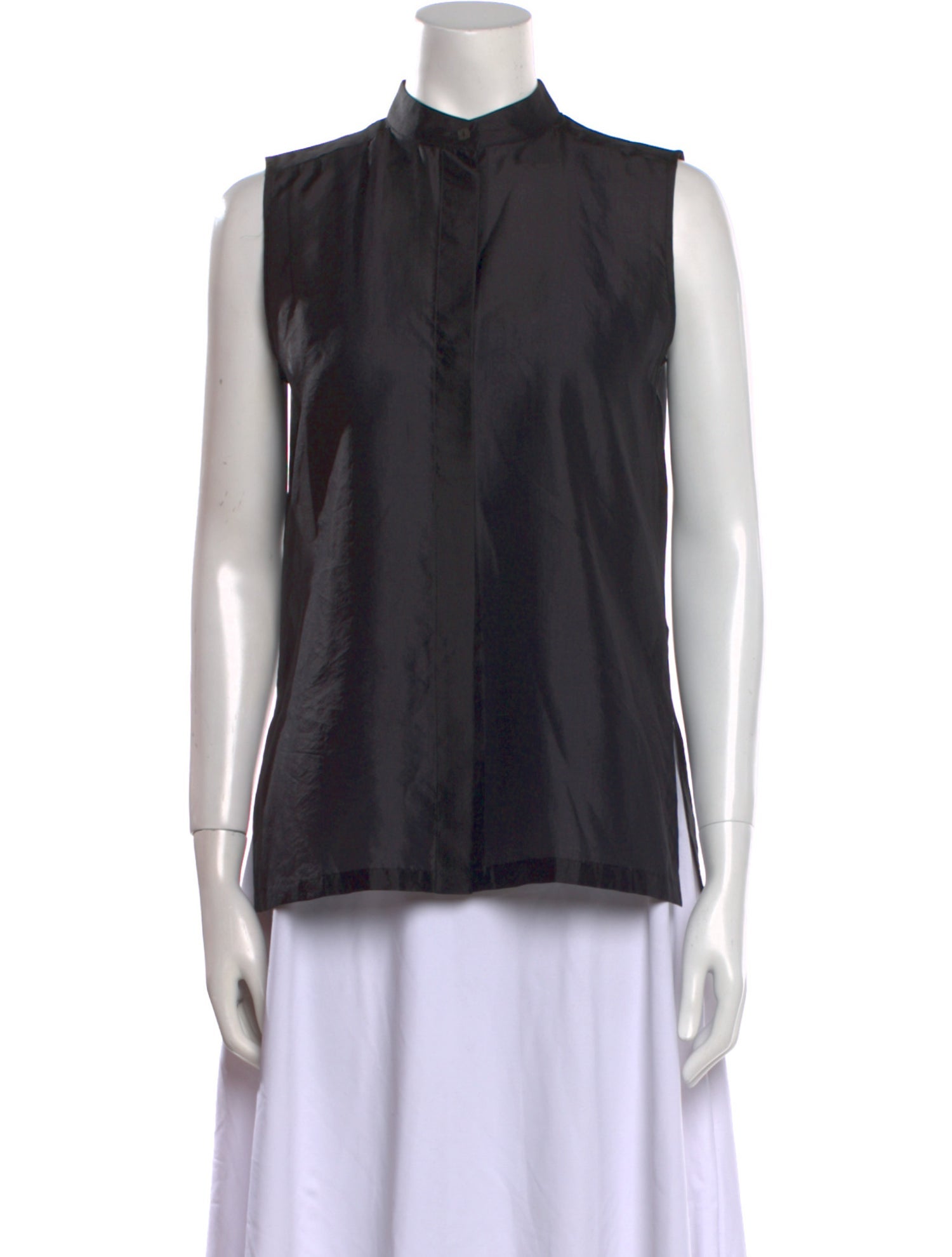 Max Mara Silk Mock Neck Blouse