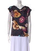 Max Mara Floral Print Cowl Neck Blouse