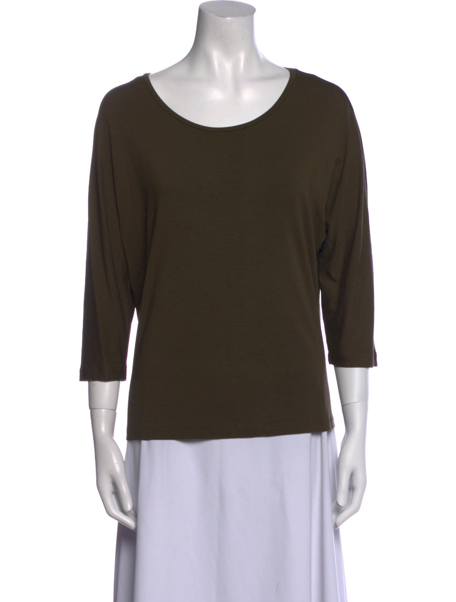Max Mara Scoop Neck Three-Quarter Sleeve Top