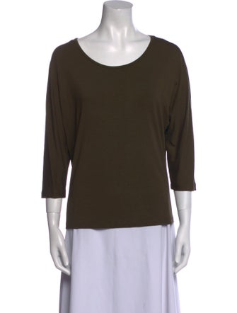 Max Mara Scoop Neck Three-Quarter Sleeve Top