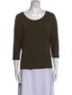 Max Mara Scoop Neck Three-Quarter Sleeve Top