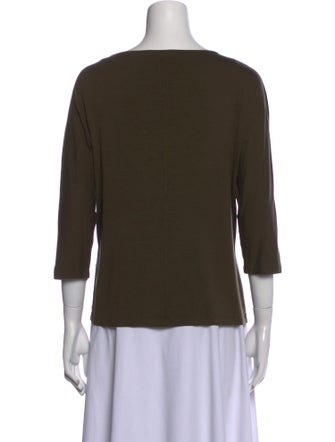 Max Mara Scoop Neck Three-Quarter Sleeve Top