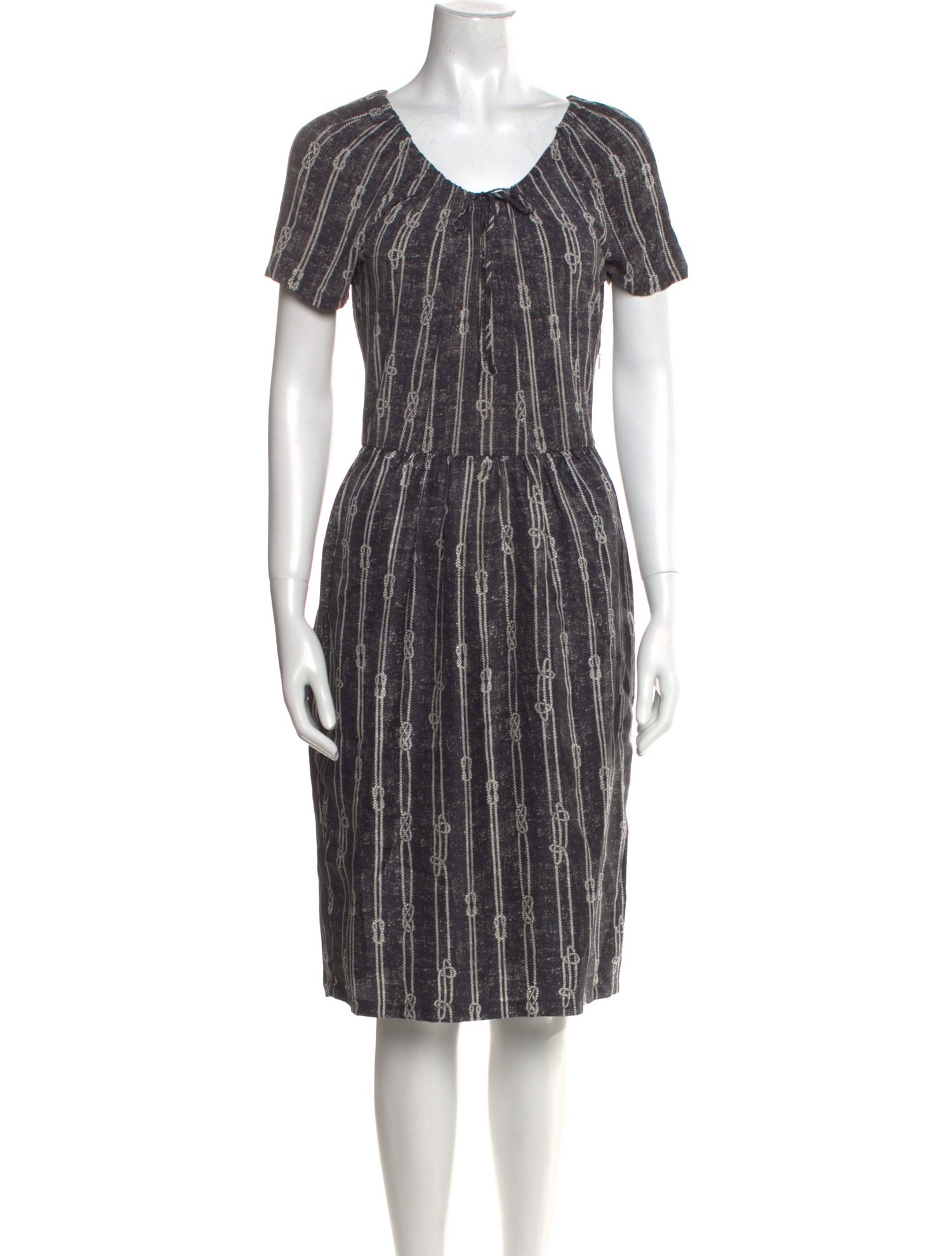 Max Mara Striped Midi Length Dress