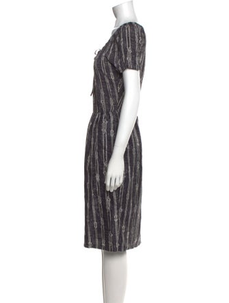 Max Mara Striped Midi Length Dress