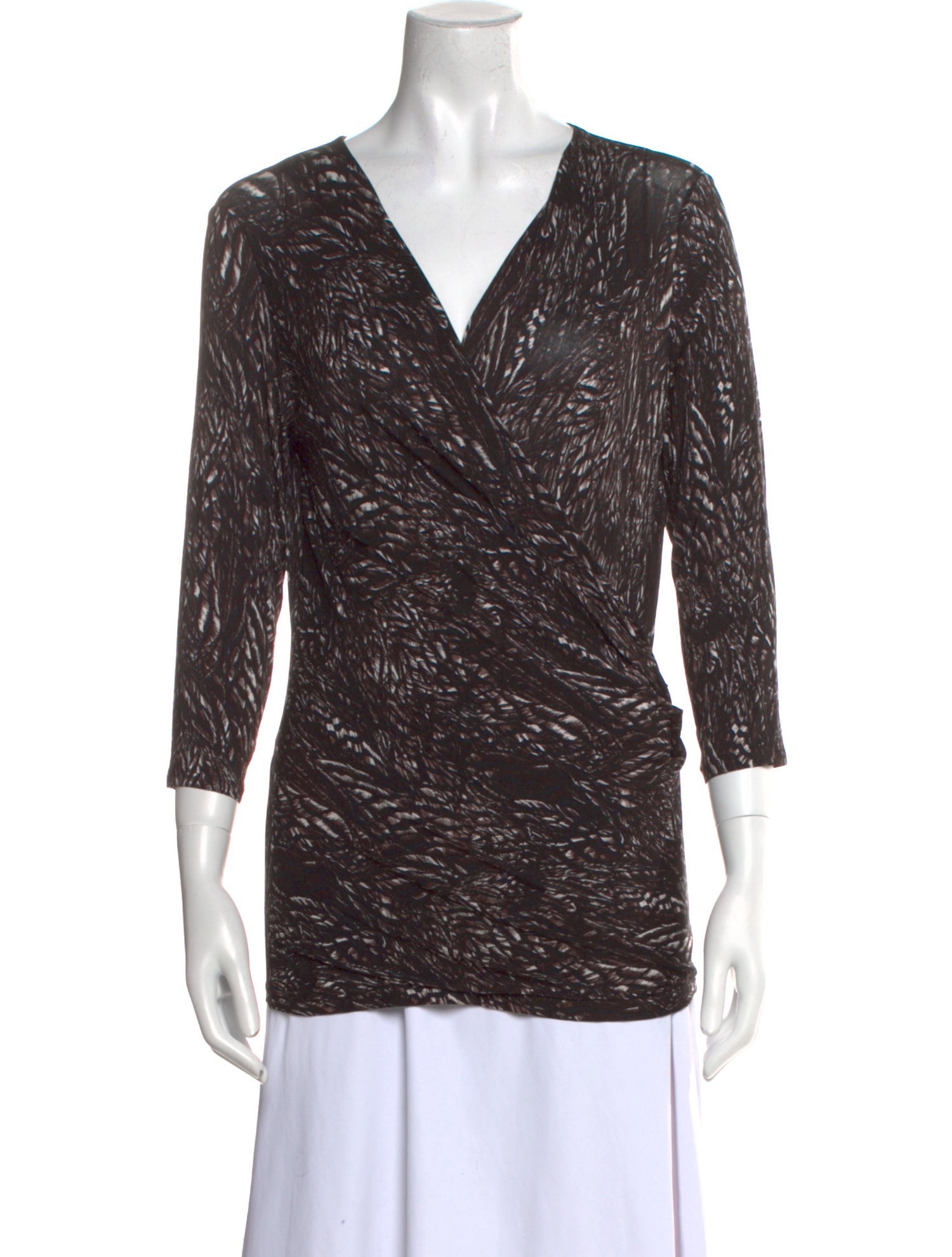 Max Mara Printed Cowl Neck Top